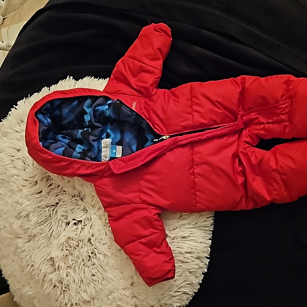 Columbia Baby Boy Size 3-6 Months Red Winter duck feathers and down Snow Suit